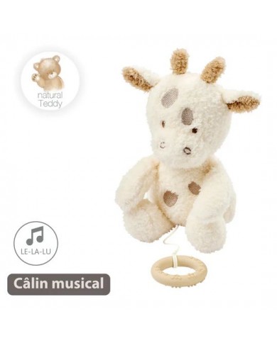 Peluche musicale 32 cm Girafe - Teddy blanc cassé