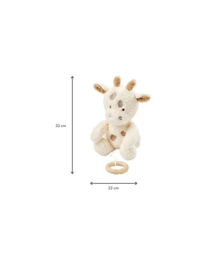 Peluche musicale 32 cm Girafe - Teddy blanc cassé