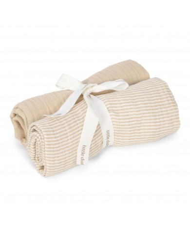 Tétras 70x70 cm (lot de 2) Pure soft beige stripes