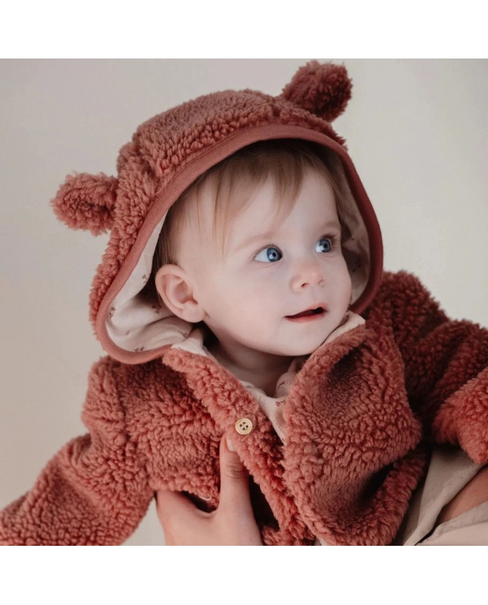 Veste en Teddy - Rose - Newborn Naturals