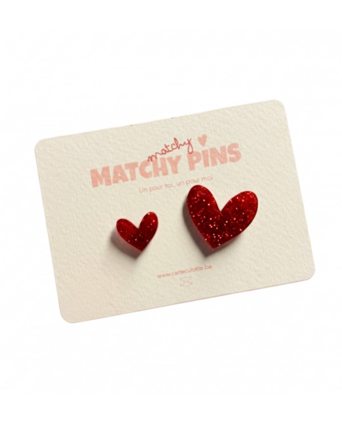 Pins Matchy Matchy - Rouge Pailletté