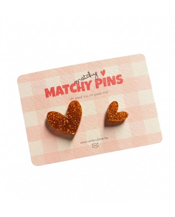 Pins Matchy Matchy - Orange Pailletté
