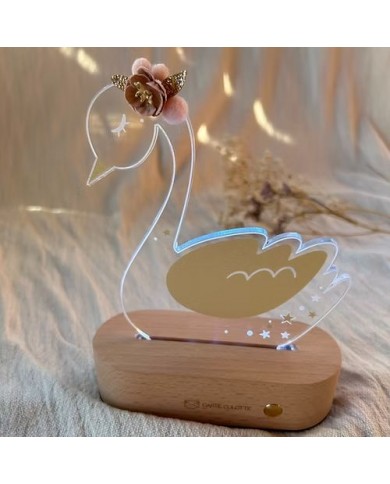 Plaque interchangeable pour veilleuse LED + histoire - Louna le Cygne