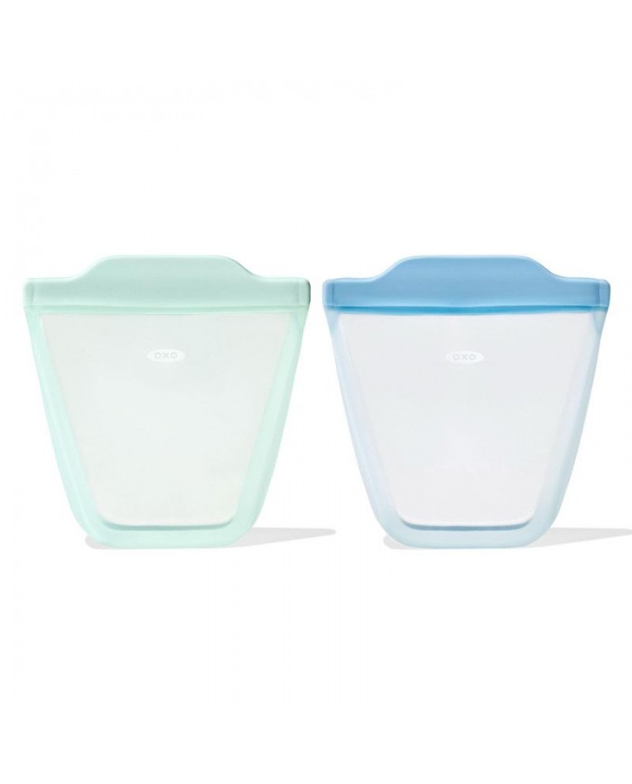 Pochettes de conservation (lot de 2) en silicone réutilisable - Opal/dusk