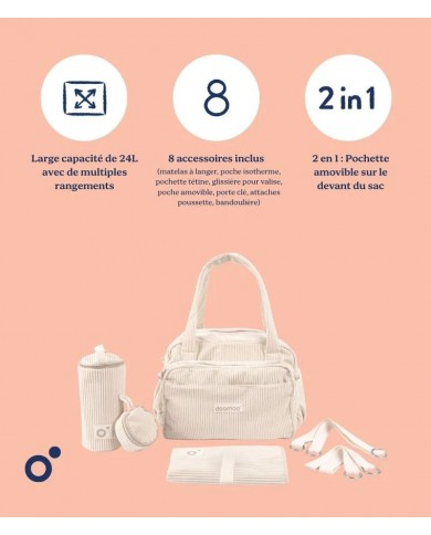 Sac à langer Fluffy - Corduroy Sand