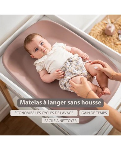 Matelas à langer en mousse PU Vieux Rose softy