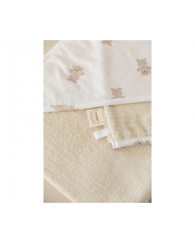 Cape de bain + gant bear allover