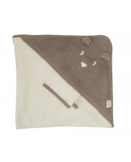 Cape de bain + gant bear chocolate