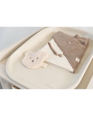 Cape de bain + gant bear chocolate