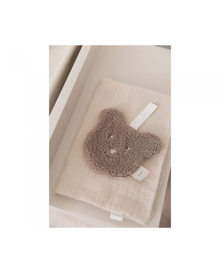 Doudou attache-sucette bear  chocolate