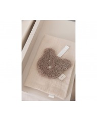 Doudou attache-sucette bear  chocolate
