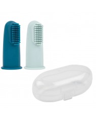 Set De 2 Brosses À Dents Bleu Et Petrol Silicone