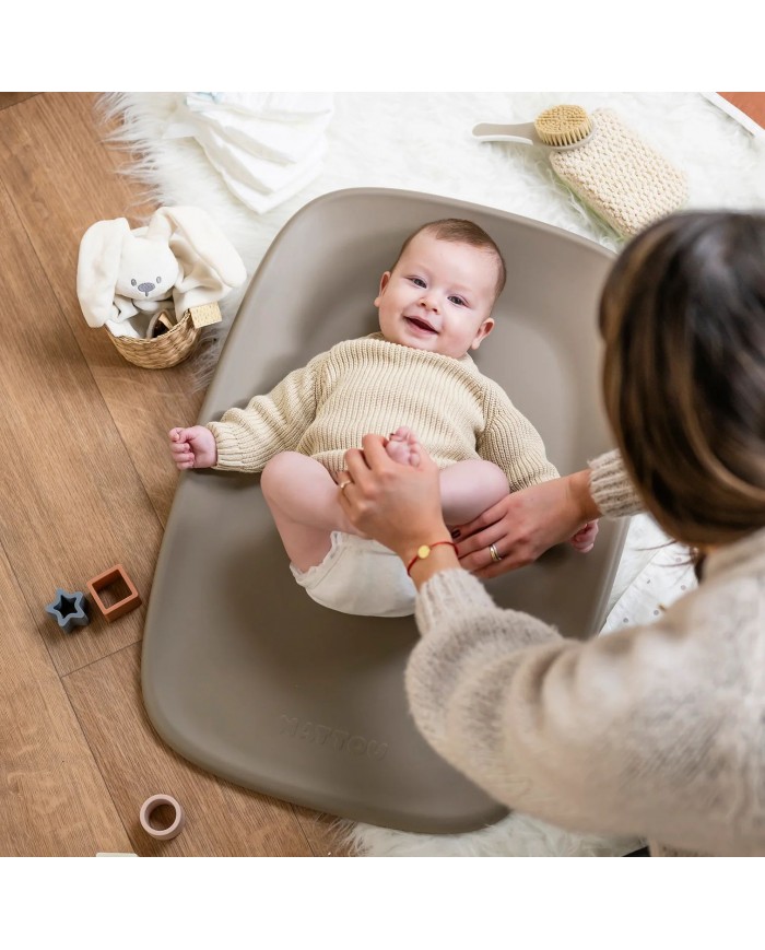 Matelas à langer en mousse PU taupe softy