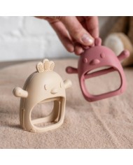 Moufle de dentition en silicone - Vieux rose