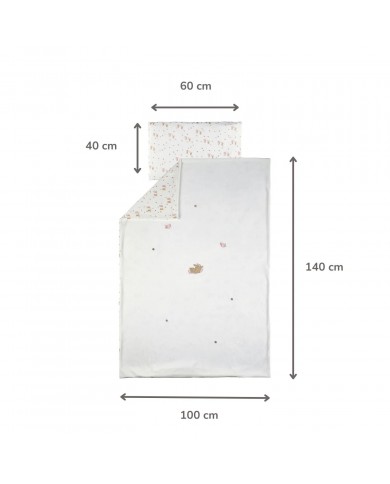 Housse de couette velours 100 x 140 cm et taie d'oreiller - Fanfan