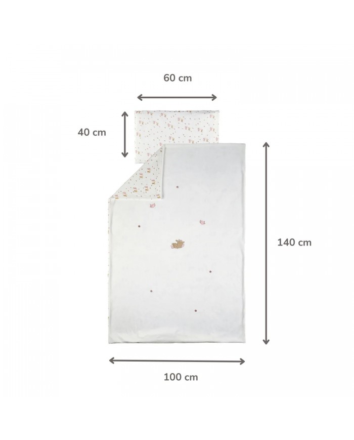 Housse de couette velours 100 x 140 cm et taie d'oreiller - Fanfan