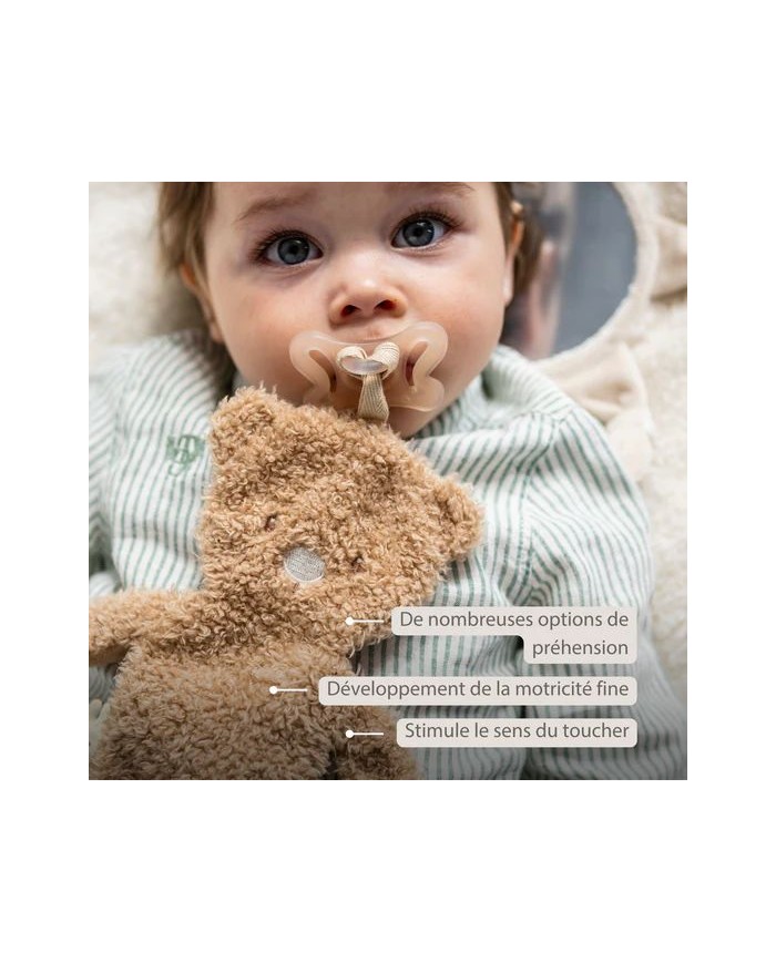 Attache sucette Ours - Teddy beige