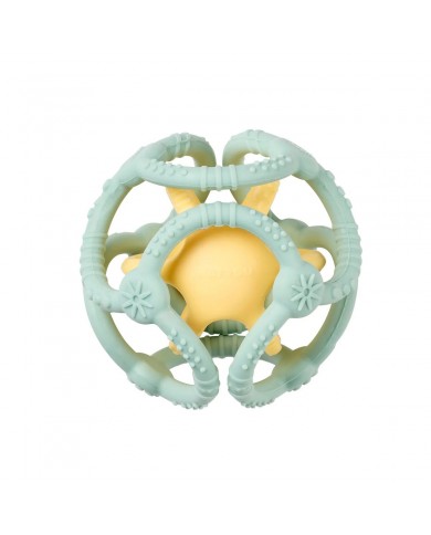 Set de balles silicone - Vert d'eau/jaune