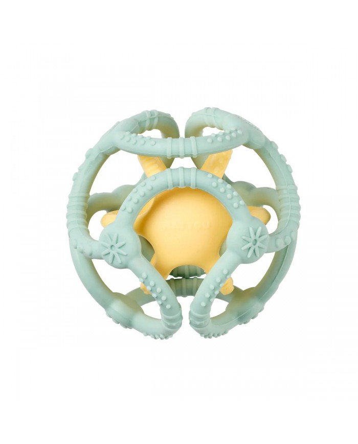 Set de balles silicone - Vert d'eau/jaune