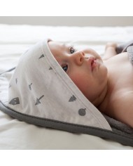 Cape de bain terry 90x90cm - Motif scandinave