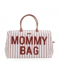 Mommy Bag Rayures - Nude/Terracotta