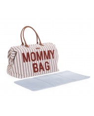 Mommy Bag Rayures - Nude/Terracotta