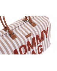 Mommy Bag Rayures - Nude/Terracotta