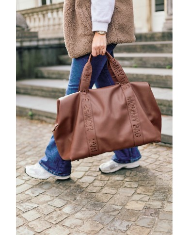 Mommy Bag Signature Cuir Vegan - Dark brown