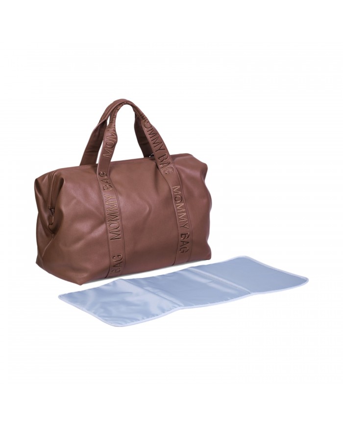Mommy Bag Signature Cuir Vegan - Dark brown