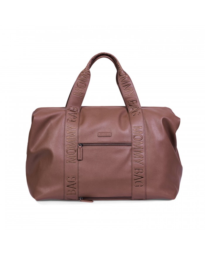 Mommy Bag Signature Cuir Vegan - Dark brown