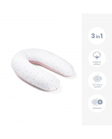 Grand coussin d'allaitement buddy flower pink