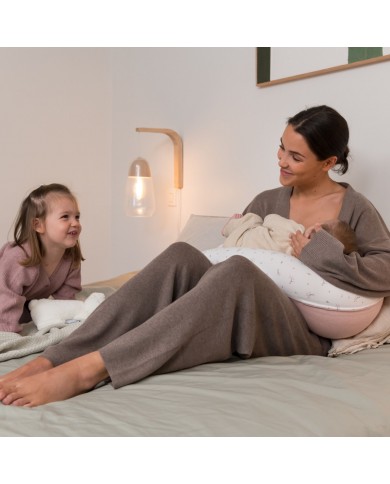 Grand coussin d'allaitement buddy flower pink