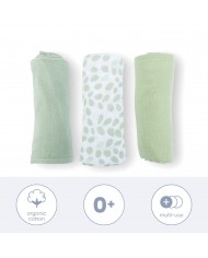 Lot de 3 tétras Lovely 70x70cm - Mini leaves green