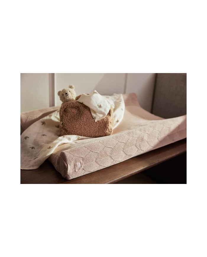 Housse matelas à langer 50x70cm Shell Knit - Wild Rose - GOTS