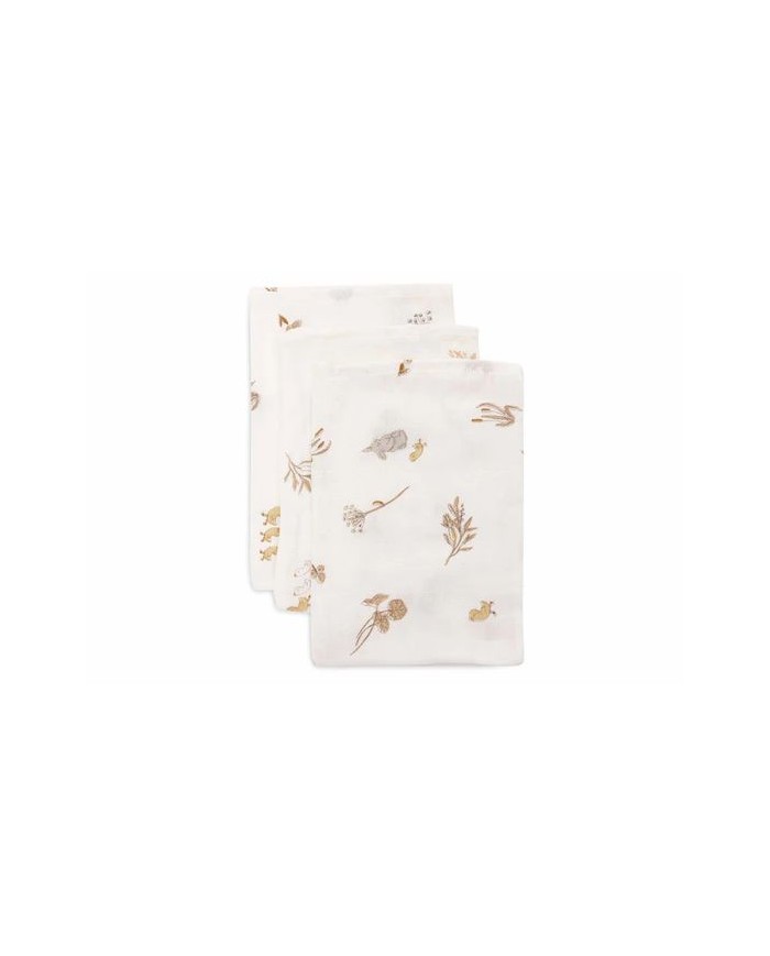 Lot de 3 Gants de Toilette Gaze de Coton 15x20cm - Riverside