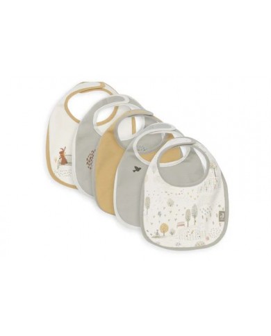 Lot de 5 Bavoirs Jersey imperméable - Tiny Park