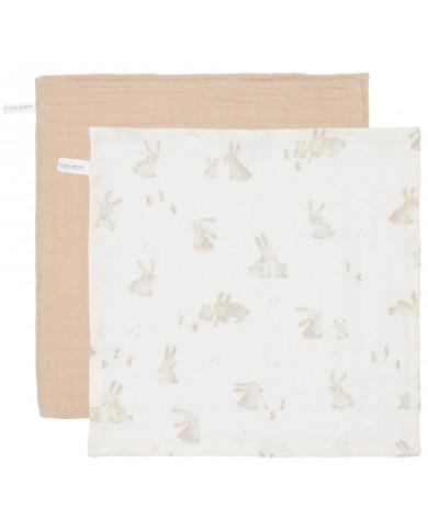 Lot de 2 serviettes tétras 25x25cm  - Baby bunny
