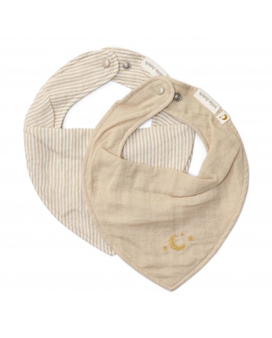 Lot de 2 bavoirs bandana - Beige