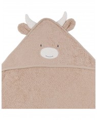 Cape de bain beige en éponge 75x75 cm