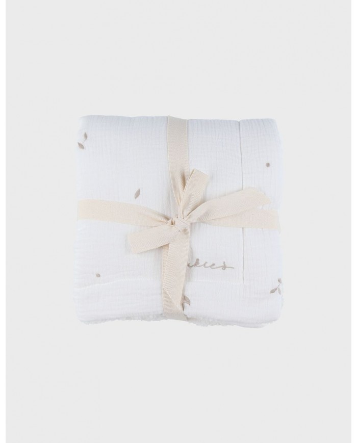Couverture blanche en gaze de coton bio 75x100 cm