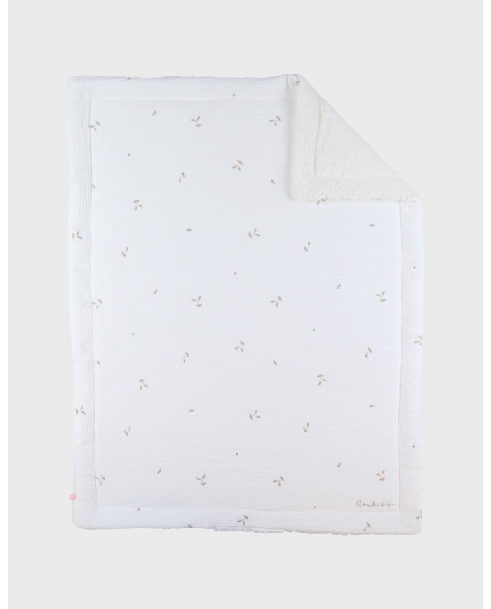 Couverture blanche en gaze de coton bio 75x100 cm