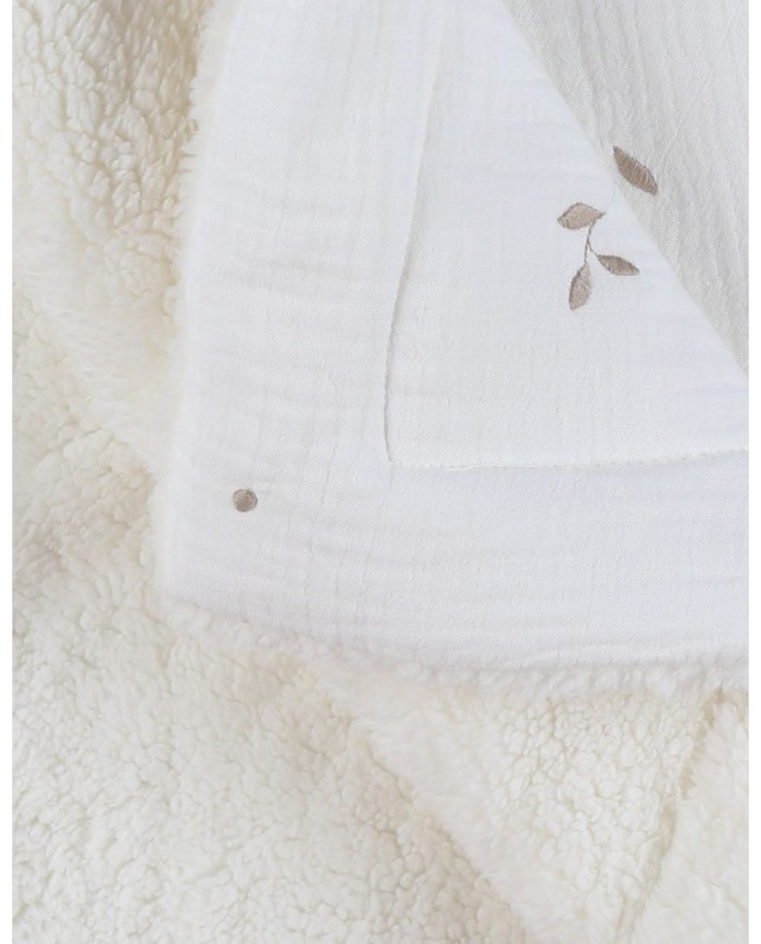Couverture blanche en gaze de coton bio 75x100 cm