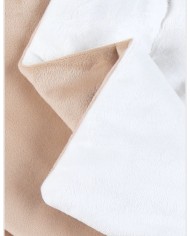 Couverture brodée écrue 75x100 cm en Veloudoux®