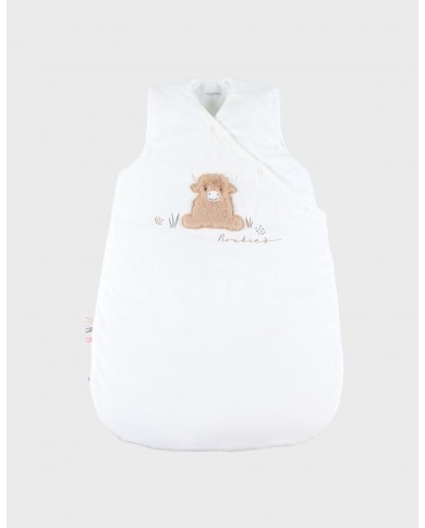 Gigoteuse écrue brodée 70 cm en Veloudoux®
