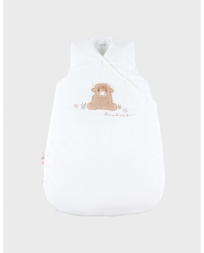 Gigoteuse écrue brodée 70 cm en Veloudoux®