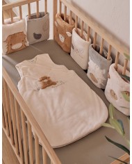 Gigoteuse écrue brodée 70 cm en Veloudoux®