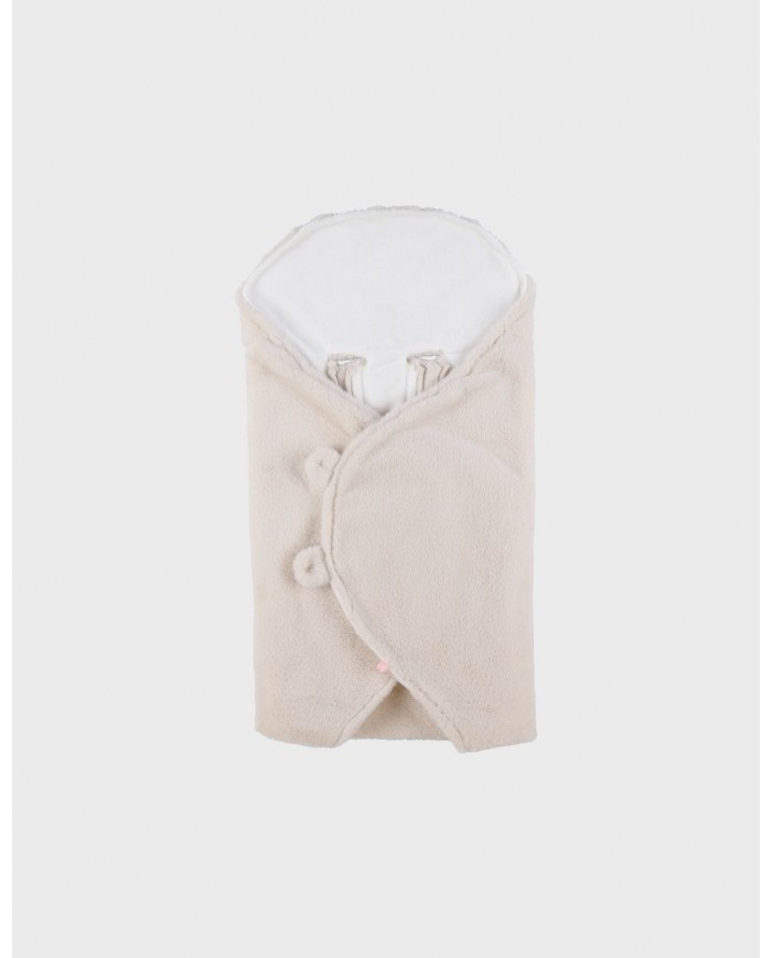 Couverture promenade en fausse fourrure 65x45 cm - Beige