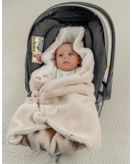 Couverture promenade en fausse fourrure 65x45 cm - Beige