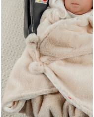 Couverture promenade en fausse fourrure 65x45 cm - Beige