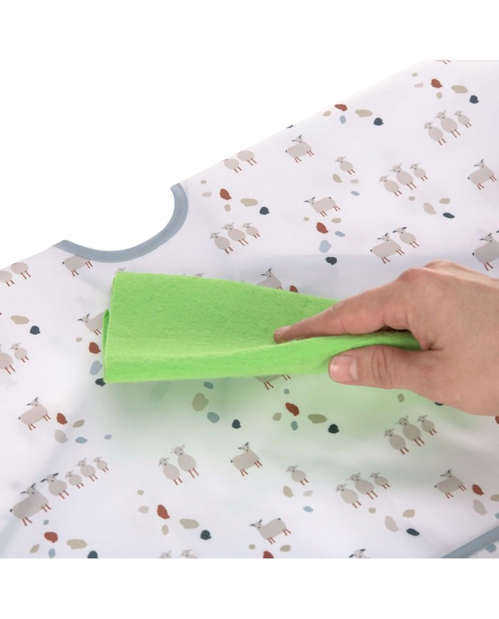 Bavoirs manches longues avec poche (2 pcs), Tiny Farmer Mouton